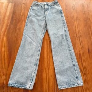 Weekday Jeans Women's 26x32 Rowe Light Wash Extra High Waist Straight Denim‎